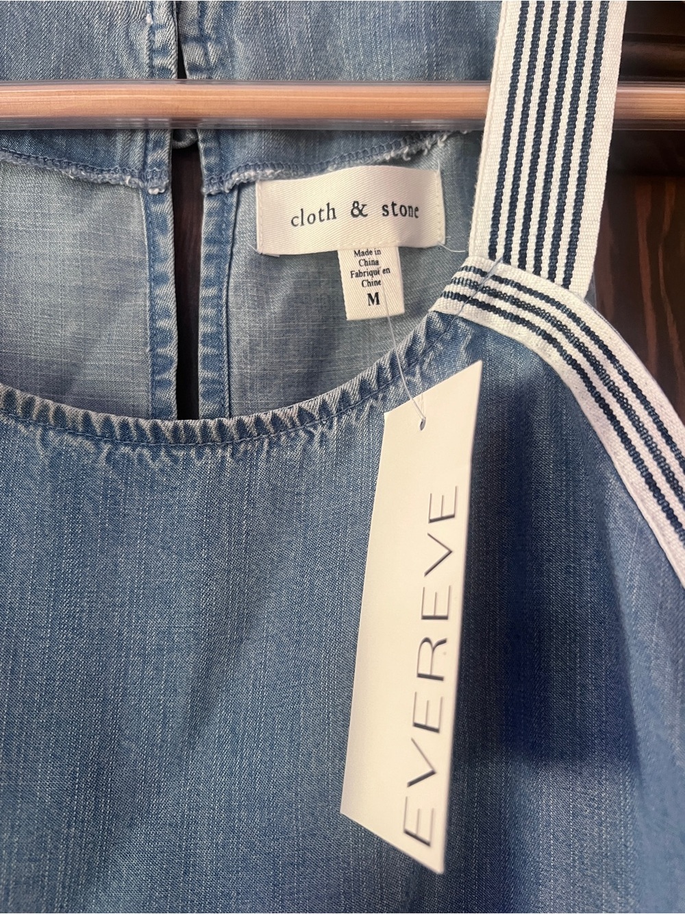 cloth & stone Denim Stripe Trim Tank - Picture 2 of 8